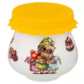 банка для меда LEFARD Совушки 300мл 10х8см с силиконовой крышкой фарфор