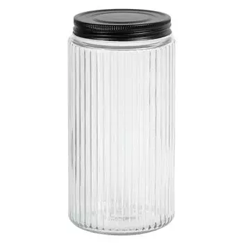 банка для продуктов ESPRADO Faceta 0,95л круглая стекло, нерж.сталь