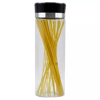 банка для продуктов HAUSMANN 1,3л круглая стекло, нерж. сталь, пластик