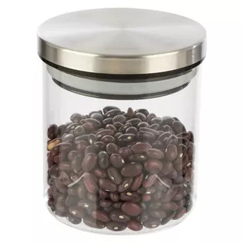 банка для продуктов MALLONY Oceano 0,3л круглая стекло, нерж.сталь, силикон, пластик