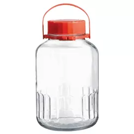 банка для продуктов PASABAHCE Harvest 3 л,, круглая, стеклянная, с пластиковой крышкой