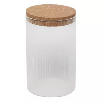 банка для продуктов TODELIA Simplicity 1,05л круглая стекло, пробка, силикон