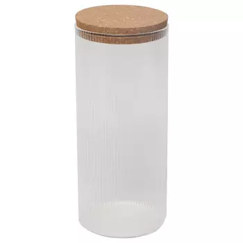 банка для продуктов TODELIA Simplicity 1,6л круглая стекло, пробка, силикон