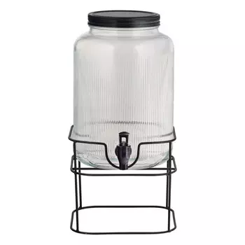 банка GUANGZHOU 5л с краном на подставке стекло