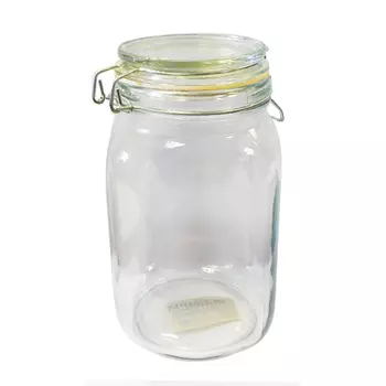 банка стеклянная 1 л, квадратная, с фиксатором