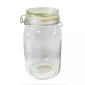 банка стеклянная 1 л, квадратная, с фиксатором