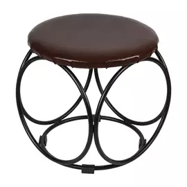 банкетка круглая 300х300х300мм черная кожзам/металл