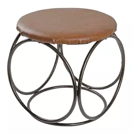 банкетка круглая 300х300х300мм медный антик кожзам/металл