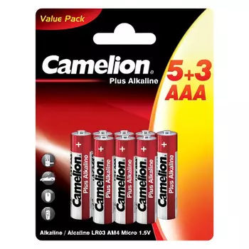 батарейка CAMELION Plus Alkaline 5+3 ААА 1.5В