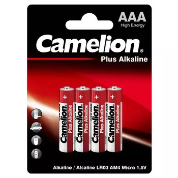 батарейка CAMELION Plus Alkaline ААА 1.5В блистер 4 шт.