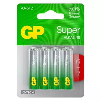 батарейка GP Batteries Super G TECH 1,5 В LR6 АА 8шт