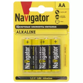 батарейка NAVIGATOR АА алкалиновая 4 штуки