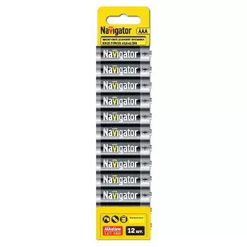 батарейка NAVIGATOR ААА алкалиновая 12шт