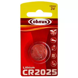 батарейка Облик CR2025 1-BL литиевая блистер 1 шт