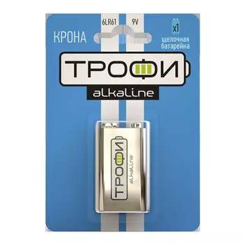 батарейка ТРОФИ 6LR61-1BL 1 шт