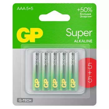 батарейки GP ААА 1,5В алкалиновые 10шт