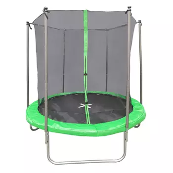 батут с защитной сеткой 256х305см зеленый