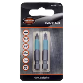 бита AV STEEL PH1x50мм 2шт