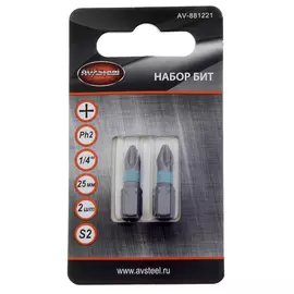 бита AV STEEL PH2x25мм 2шт