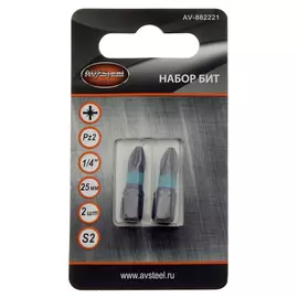 бита AV STEEL PZ2x25мм 2шт