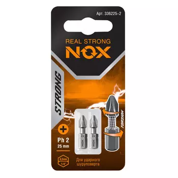 бита NOX PH2 25мм torsion 2шт