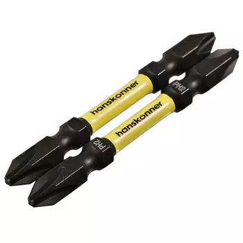 биты HANSKONNER PH2 65мм двусторонние torsion 2шт