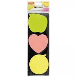 блок самоклеящийся Фигурные 70х70мм 150л 3цв неоновые