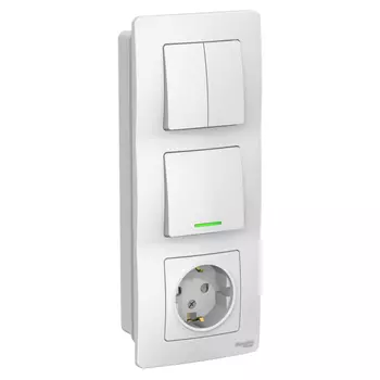 блок SCHNEIDER ELECTRIC BLANCA выключатель 1-клавишный с индикацией / 2-клавишный выключатель /розет