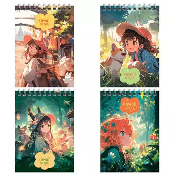 блокнот BG Аниме 40л А6 60 г/кв.м на гребне клетка