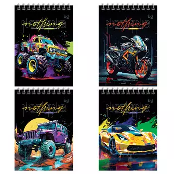 блокнот BG Bright Cars 60л А6 60 г/кв.м на гребне клетка