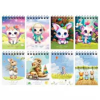 блокнот BG Милые Животные 40л А7 60 г/кв.м на гребне клетка