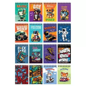 блокнот BG Микс Для Мальчиков 40л А7 60 г/кв.м на гребне клетка