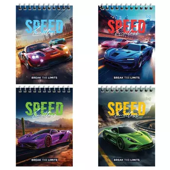 блокнот BG Supercar 40л А6 60 г/кв.м на гребне клетка