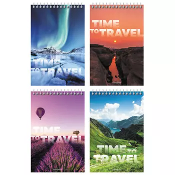 блокнот BG Время Путешествий 60л А6 60 г/кв.м на гребне клетка
