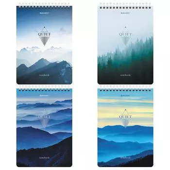 блокнот BRAUBERG Безмятежность А5 80л гребень картон клетка в асс-те