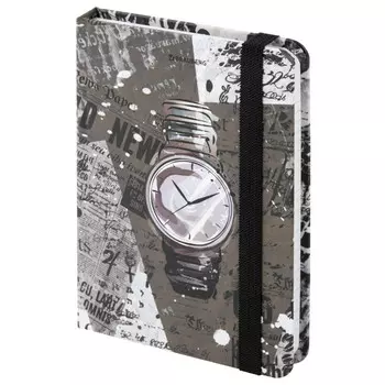 блокнот BRAUBERG Часы 96л А6 клетка с резинкой