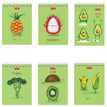 блокнот HATBER Йога-Фитнес А7 60л на гребне