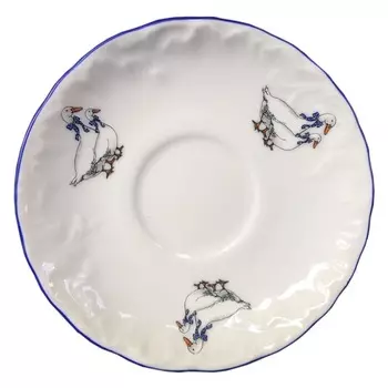 блюдце CMIELOW Рококо Гуси 12,5см фарфор