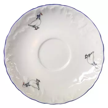 блюдце CMIELOW Рококо Гуси 15,7см фарфор