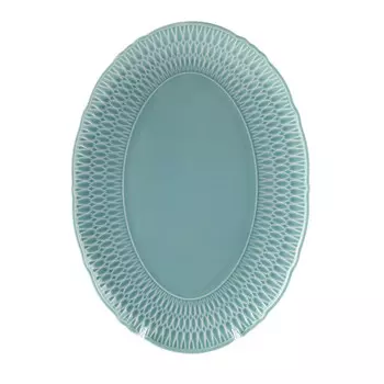 блюдо CMIELOW София 34см овальное фарфор голубой