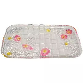 блюдо Flowers Rose прямоугольное 36х18см прямоугольное стекло