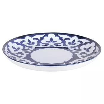 блюдо Хлопок синий 30см для плова круглое фарфор