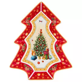 блюдо LEFARD Елка 26х21х3см елка фарфор красное