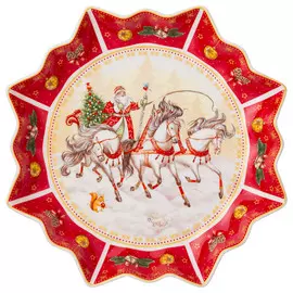 блюдо LEFARD Тройка 26см круглое фарфор красное