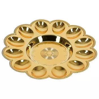 блюдо MARMITON Праздничное для кулича и12 яиц 24см пластик золотое
