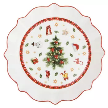 блюдо NOUVELLE HOME Magic of Christmas 27см круглое фарфор