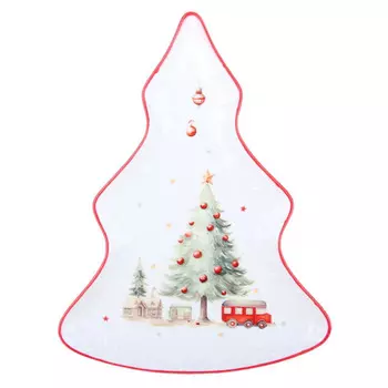 блюдо Новогоднее настроение 21х16х2см елка фарфор