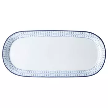 блюдо QUINSBERRY Imperial Blue 33х15см овальное фарфор
