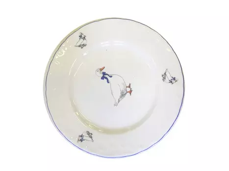 блюдо CMIELOW Рококо Гуси круглое 29х29см фарфор