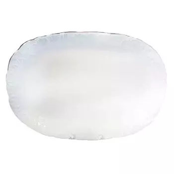 блюдо Рококо Платина овальное, фарфоровое